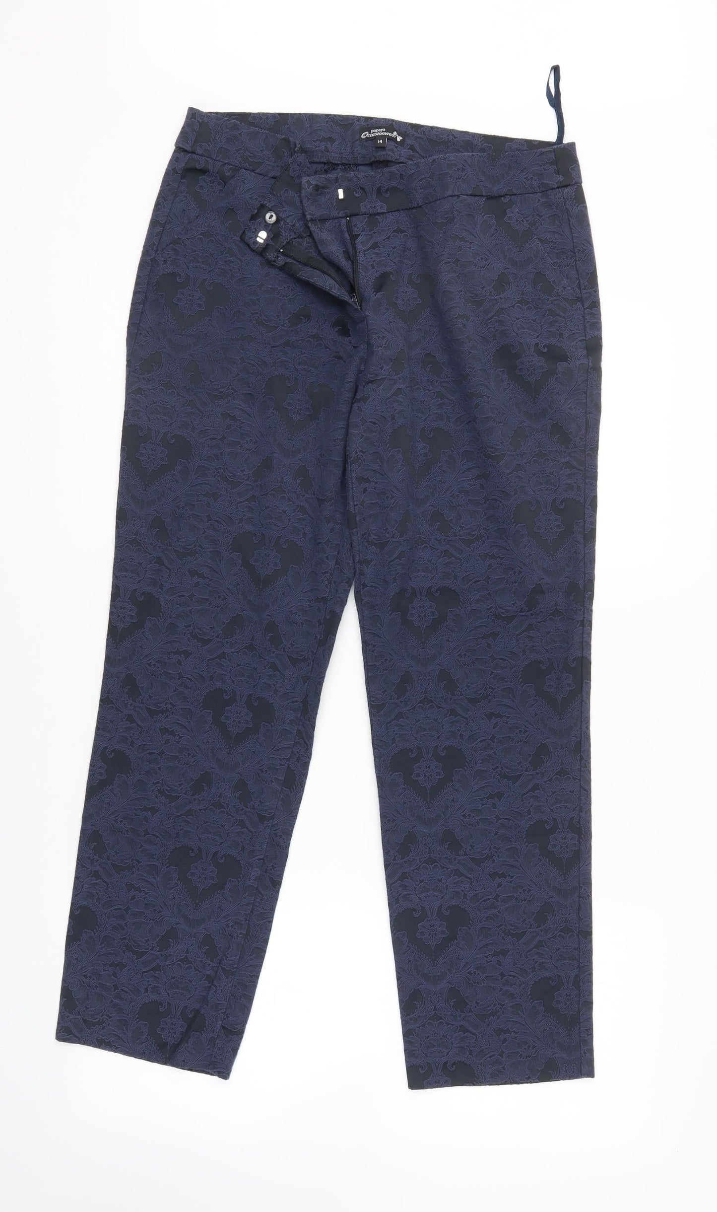 Papaya Womens Blue Floral  Sweatpants Trousers  L26 in