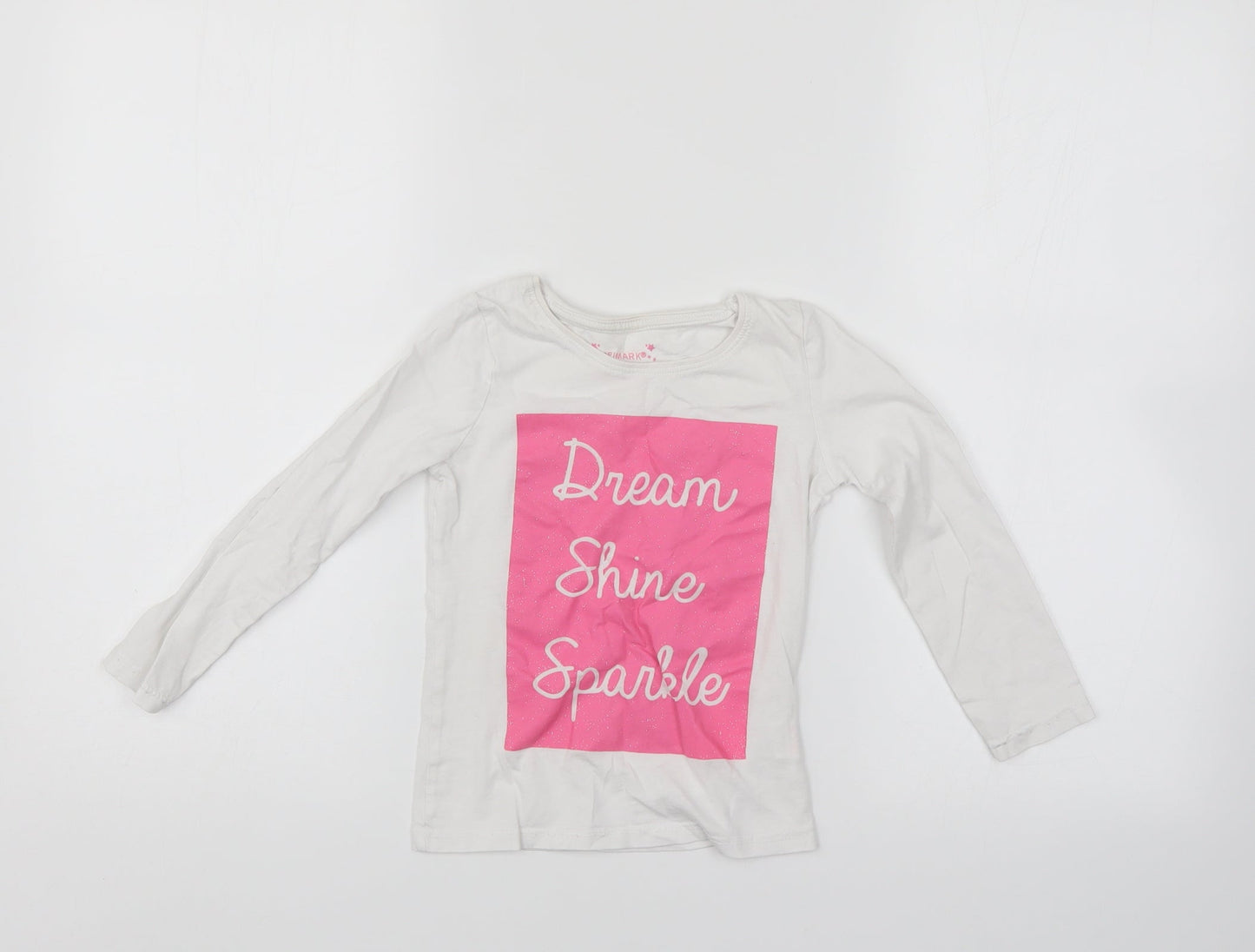 Primark Girls White   Pullover Jumper Size 4-5 Years