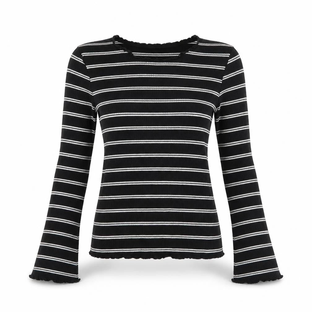 New Look Womens Black Striped  Pullover Jumper Size 8
