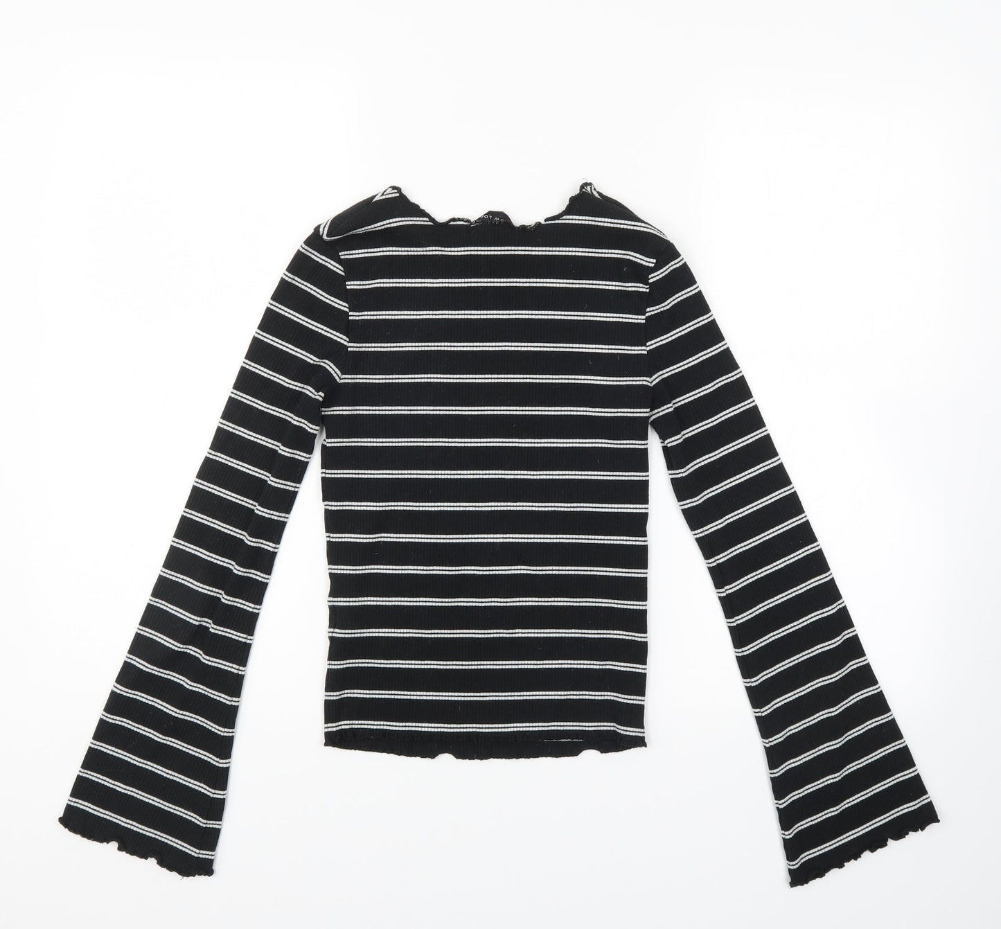 New Look Womens Black Striped  Pullover Jumper Size 8
