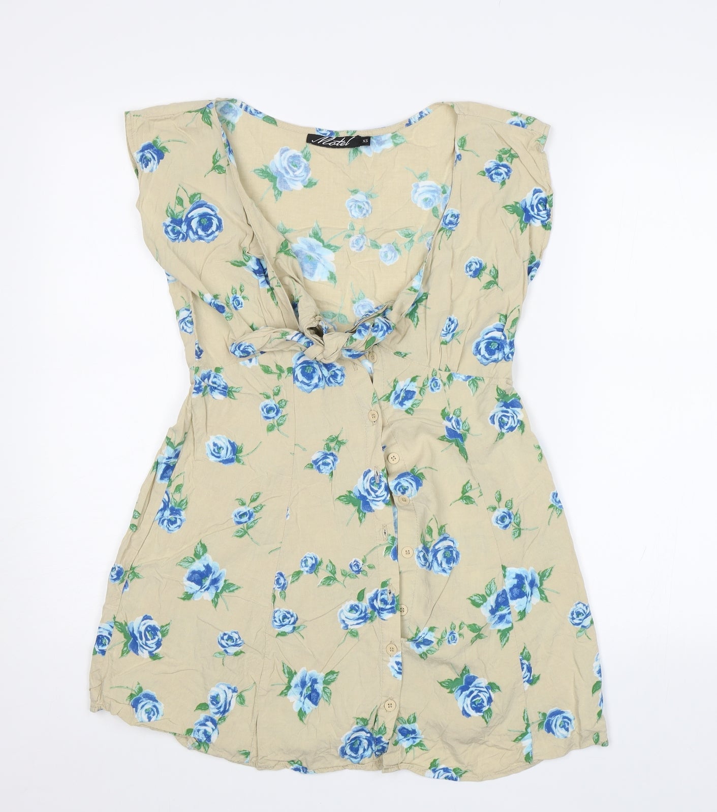 Motel Womens Beige Floral  Fit & Flare  Size XS