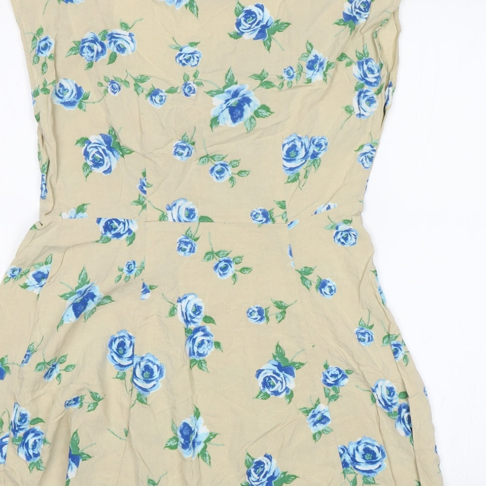 Motel Womens Beige Floral  Fit & Flare  Size XS