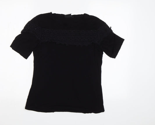 Be You Womens Black   Basic T-Shirt Size 8