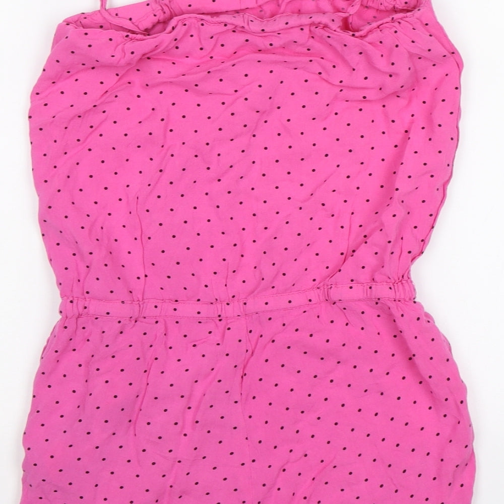 H&M Girls Pink Polka Dot  Playsuit One-Piece Size 10 Years