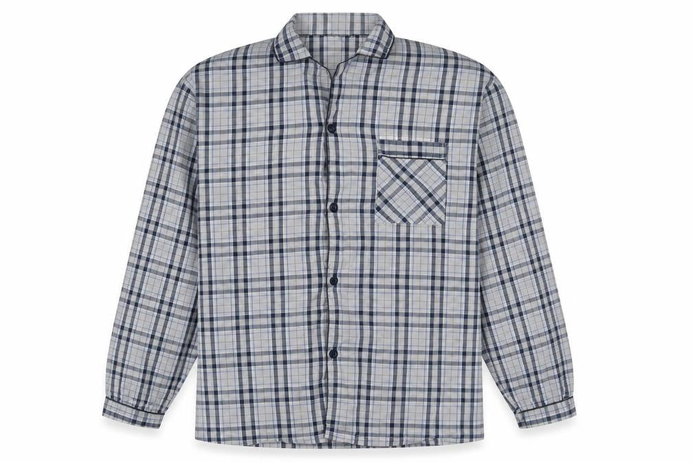 Peacocks Mens Grey Plaid   Button-Up Size L