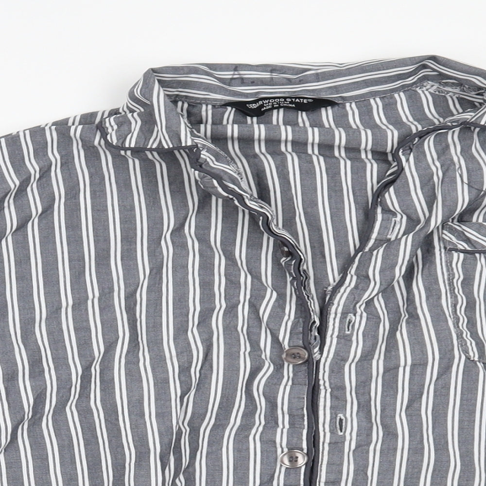 cedarwood state Mens Grey Striped   Button-Up Size M