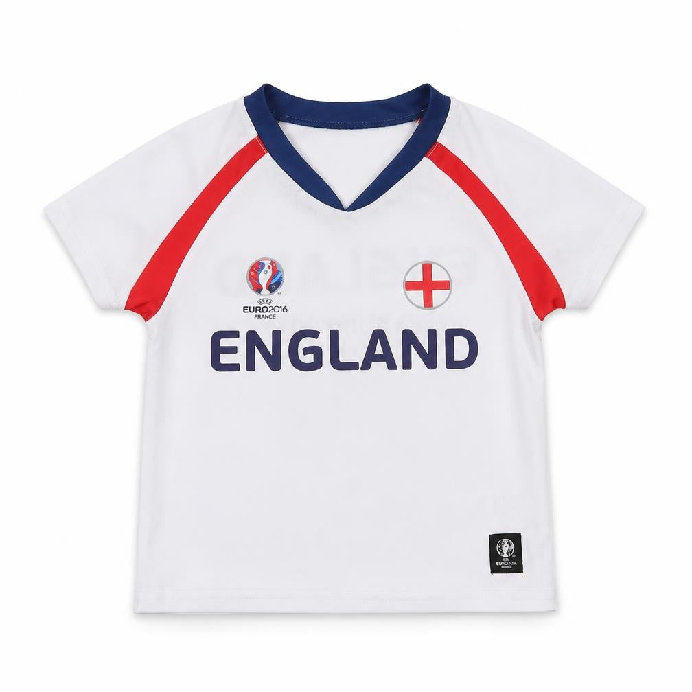 Front view of euro 2016 france girls’ white basic t-shirt, size 2-3, years - england