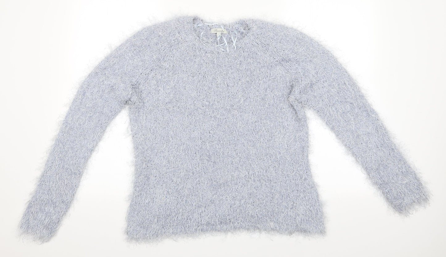 Peacocks Womens Blue   Pullover Jumper Size XL  - Shimer Effect