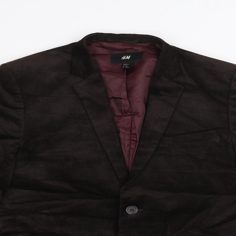 H&M Mens Brown   Jacket Suit Jacket Size 36