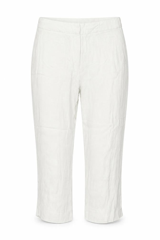 Front view of Soon women’s white trousers, size UK 12, 21-inch leg