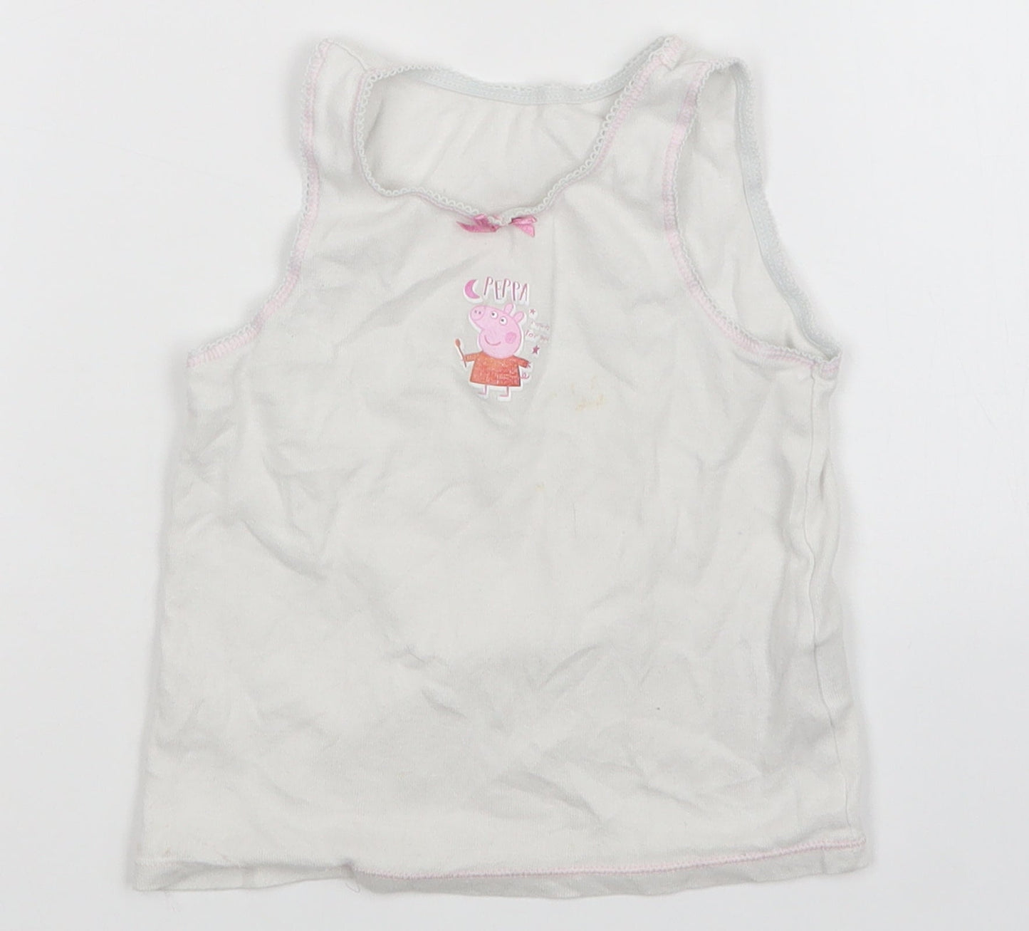 Mothercare Girls White   Basic Tank Size 2-3 Years  - Peppa Pig