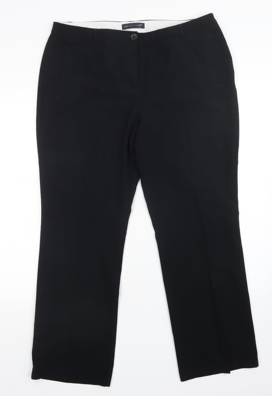 M&S Womens Black   Trousers  Size 14 L28 in