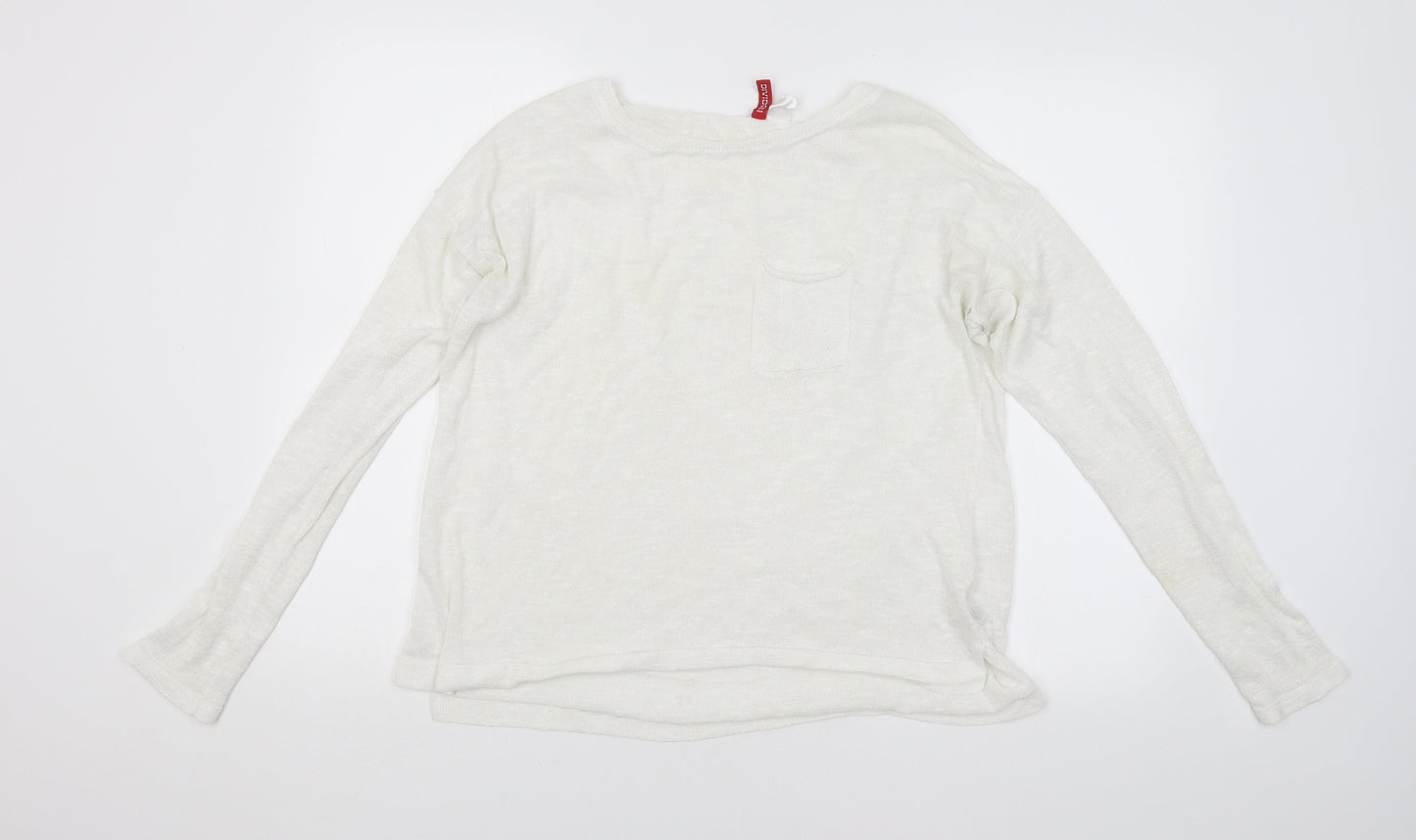 H&M Womens White   Pullover Jumper Size L