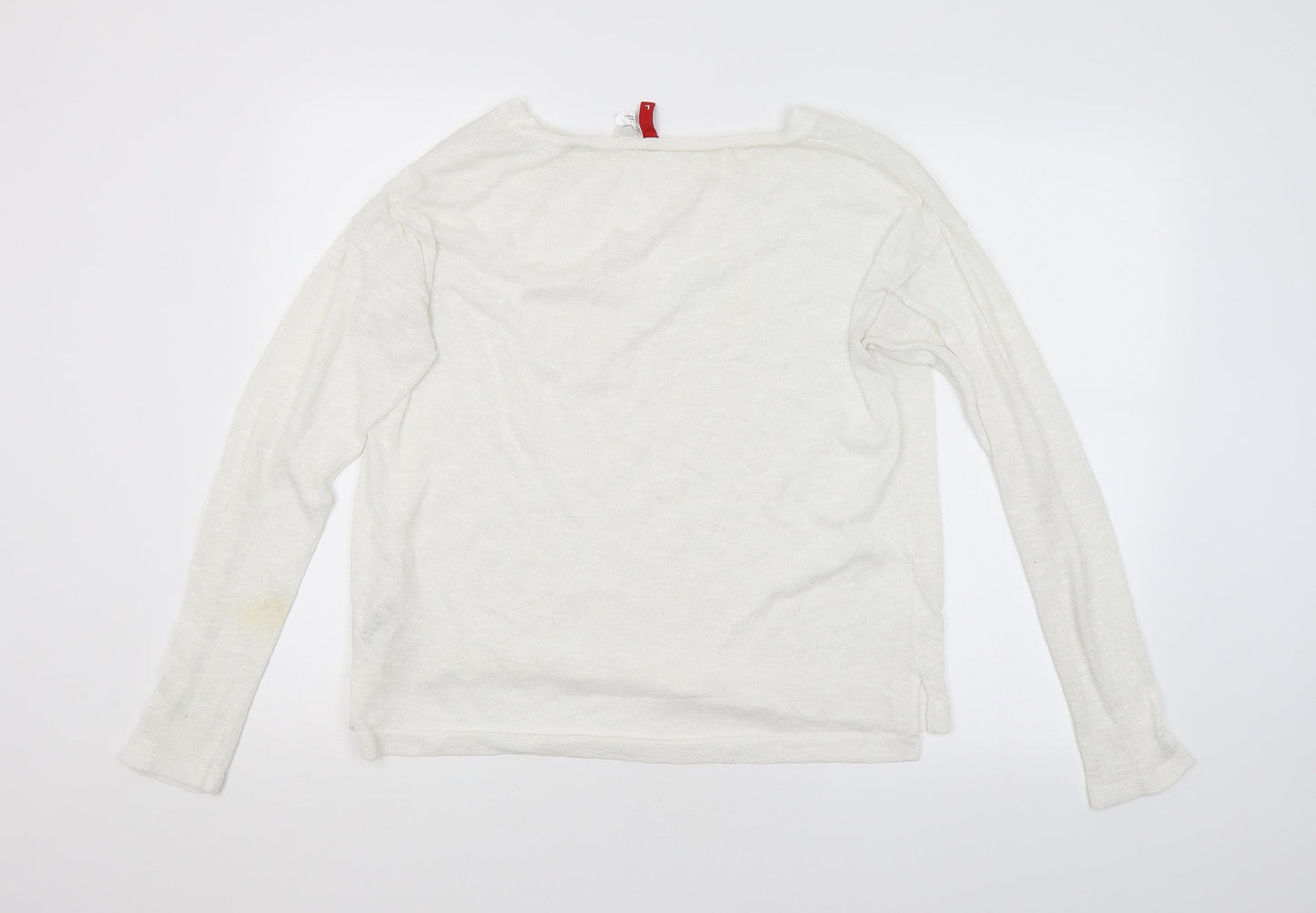H&M Womens White   Pullover Jumper Size L