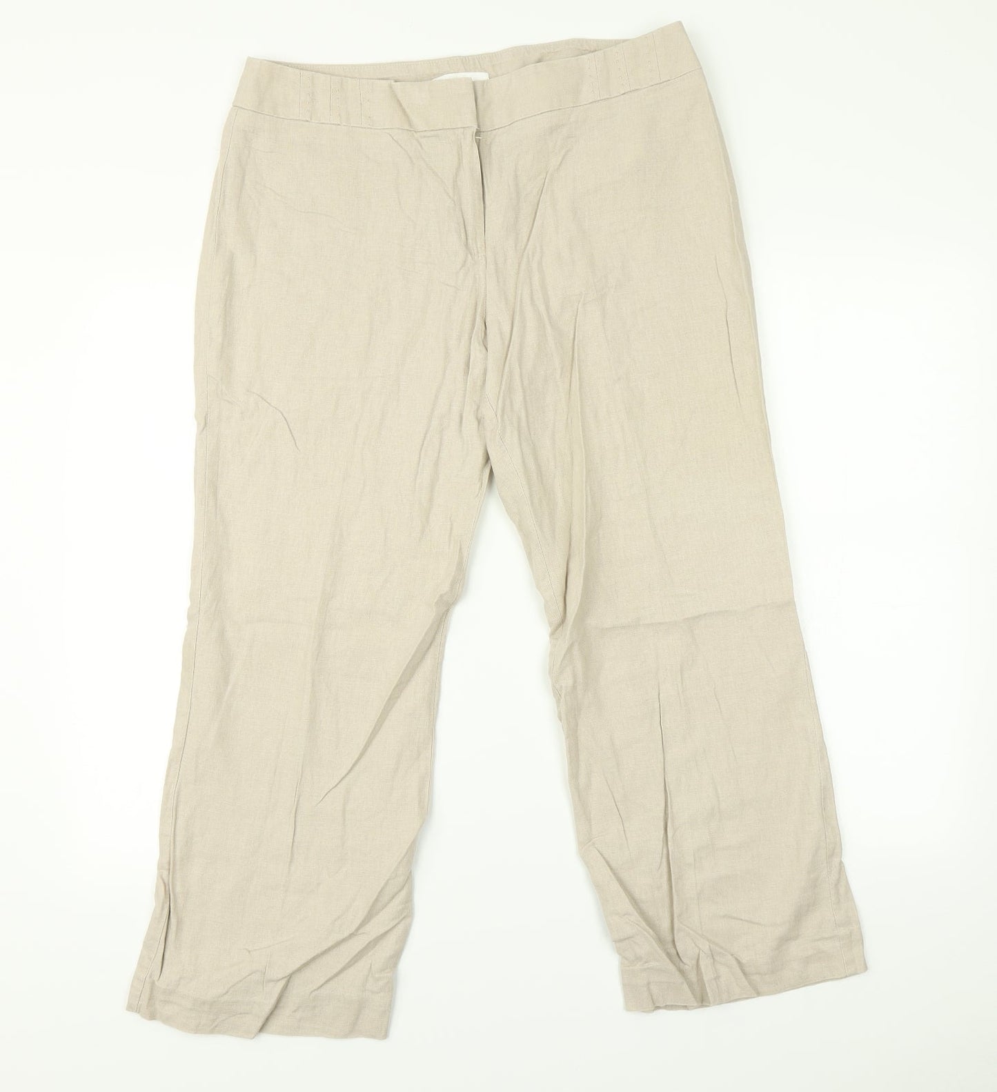 Marks and Spencer Womens Beige   Trousers  Size 14 L25 in