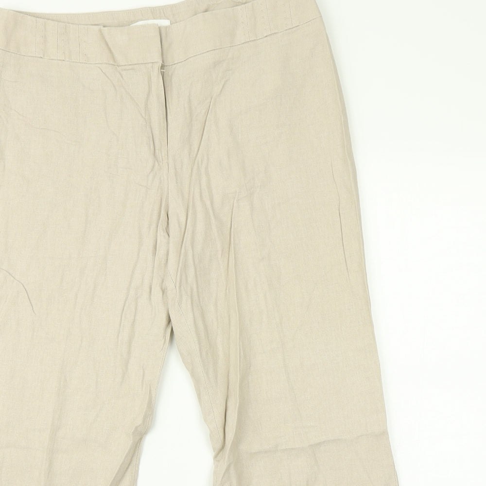 Marks and Spencer Womens Beige   Trousers  Size 14 L25 in