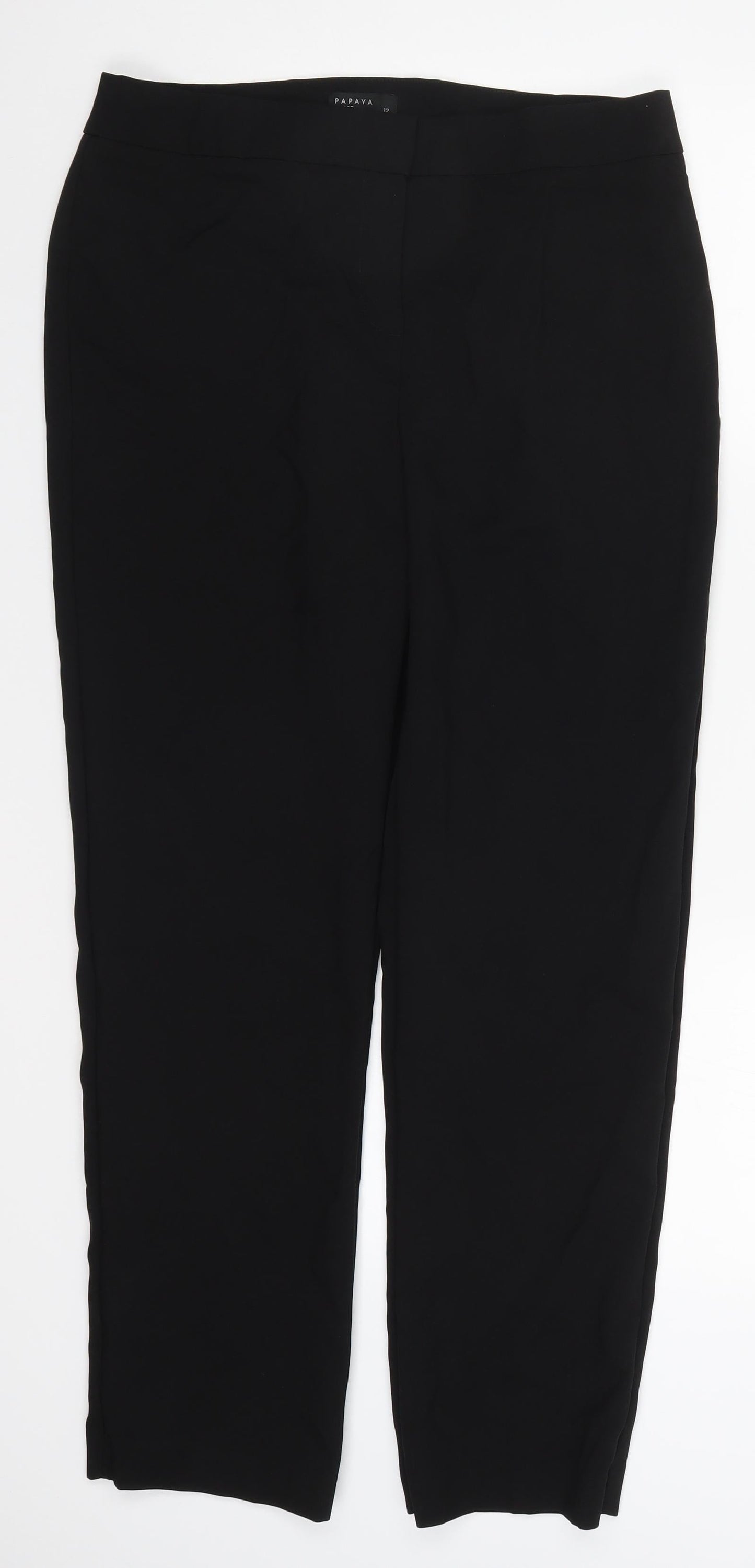 Papaya Womens Black   Trousers  Size 12 L27.5 in
