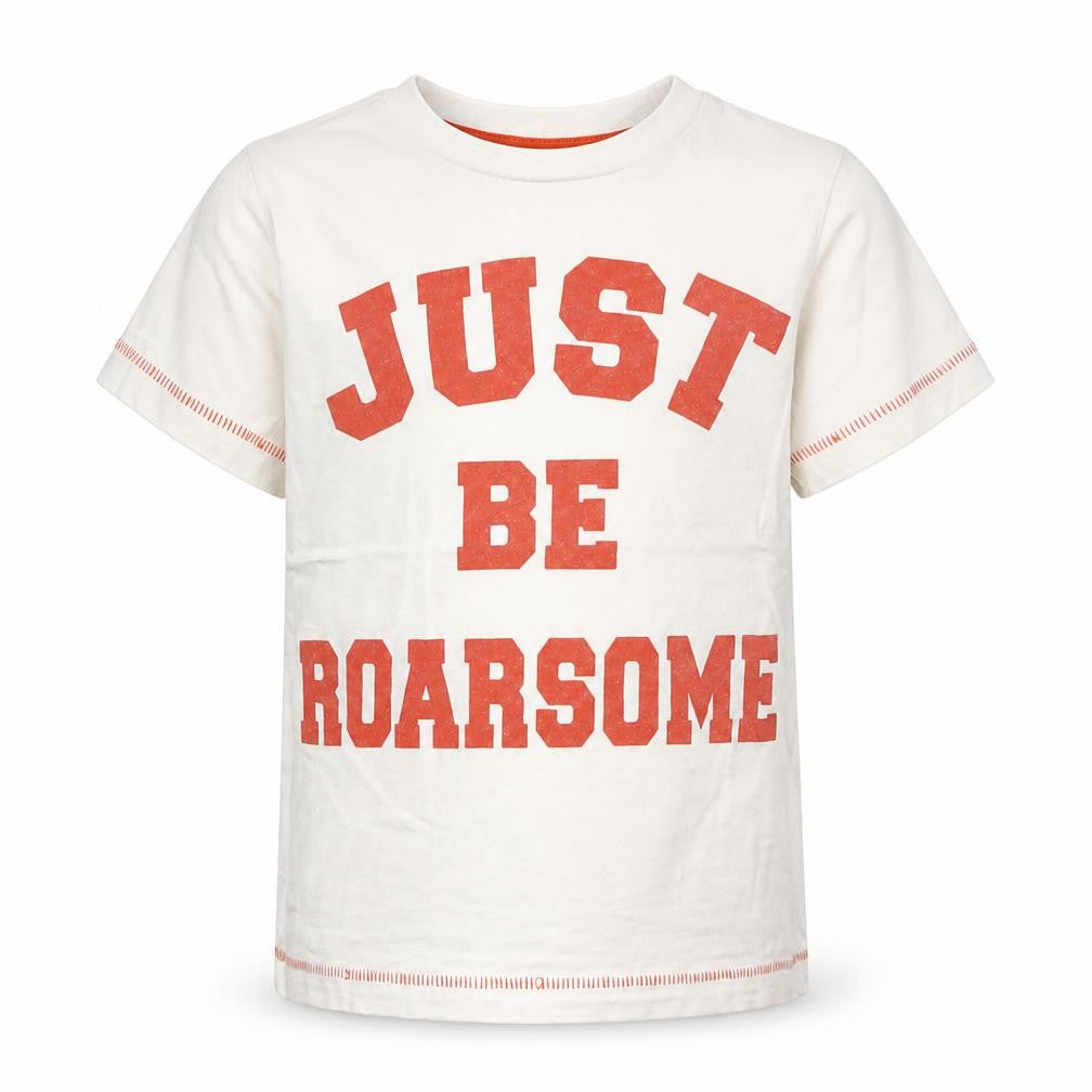 F&F Boys White   Basic T-Shirt Size 4-5 Years  - Just Be Roarsome
