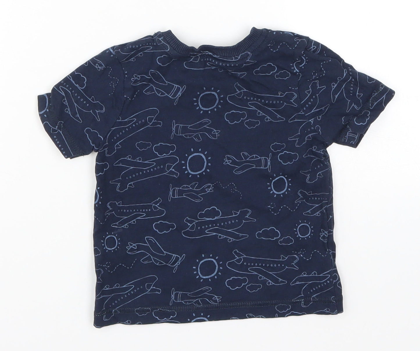 Very Boys Blue   Basic T-Shirt Size 12-18 Months  - Planes