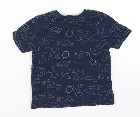 Very Boys Blue   Basic T-Shirt Size 12-18 Months  - Planes