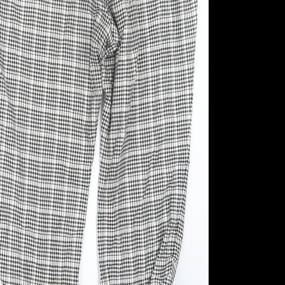 ASOS Womens Black Check  Trousers  Size 16 L28 in