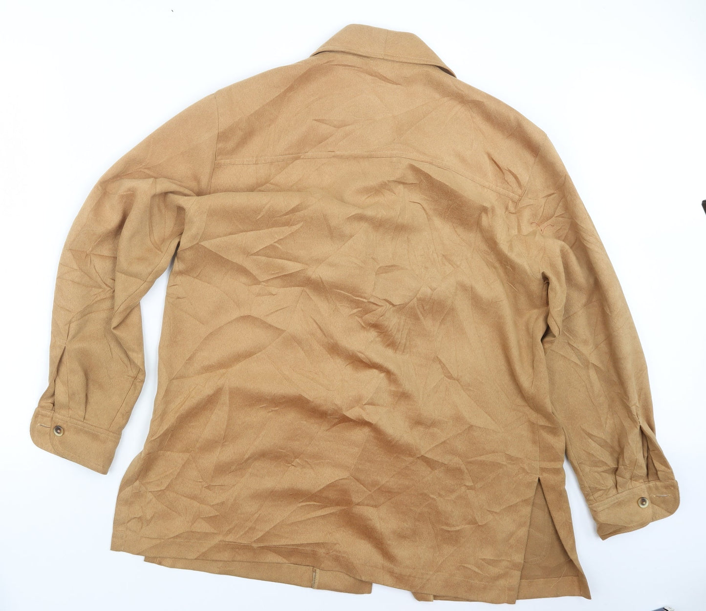 Tru Casual Mens Beige    Button-Up Size S