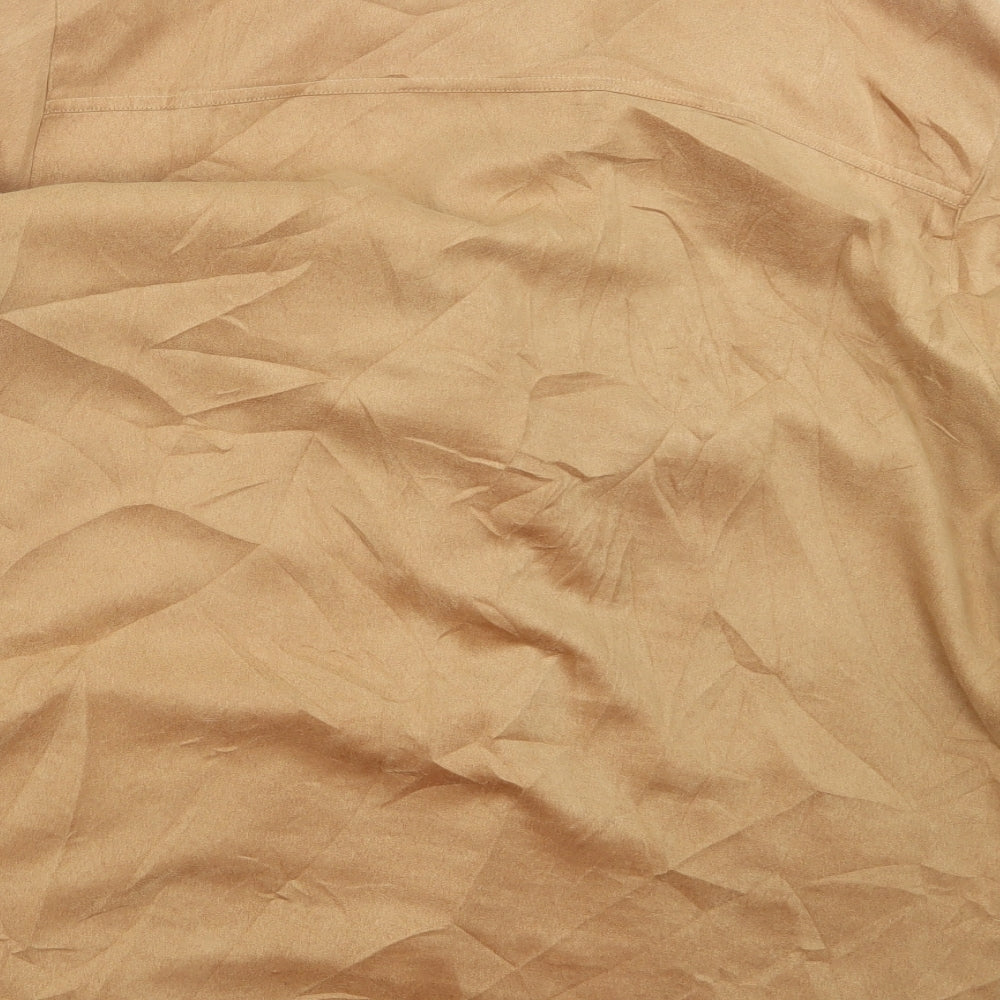 Tru Casual Mens Beige    Button-Up Size S