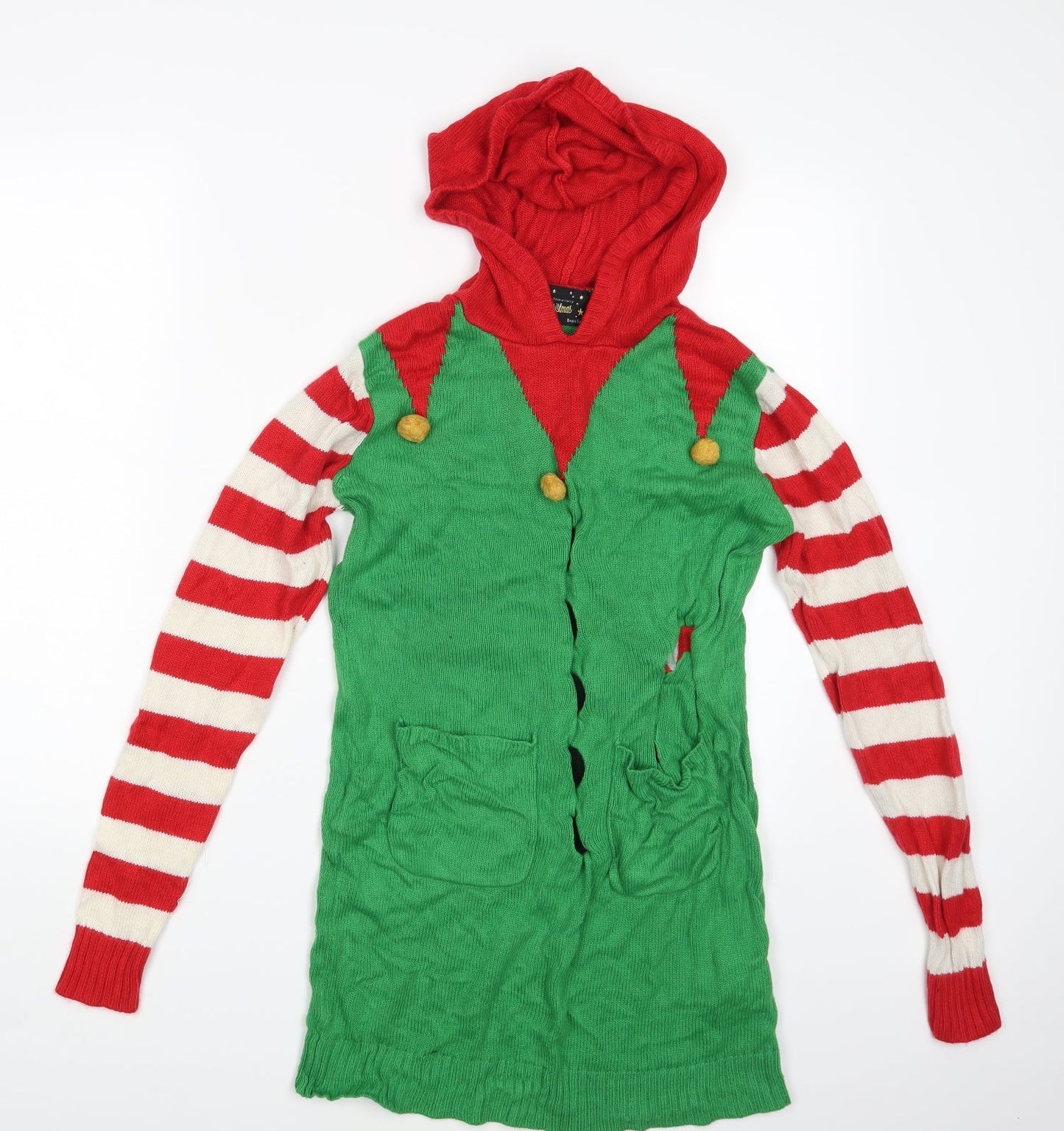 Brave Soul Girls Green   Pullover Hoodie Size S  - Seasonal Christmas Festive Holiday