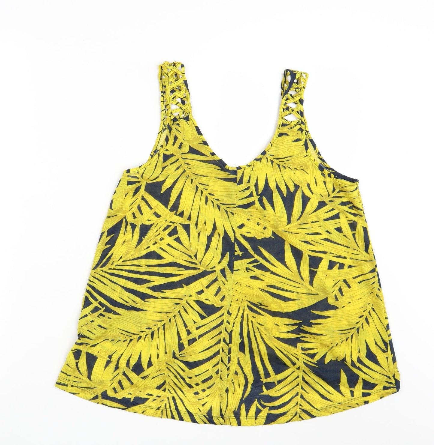 H&M Womens Yellow Paisley  Basic Tank Size S