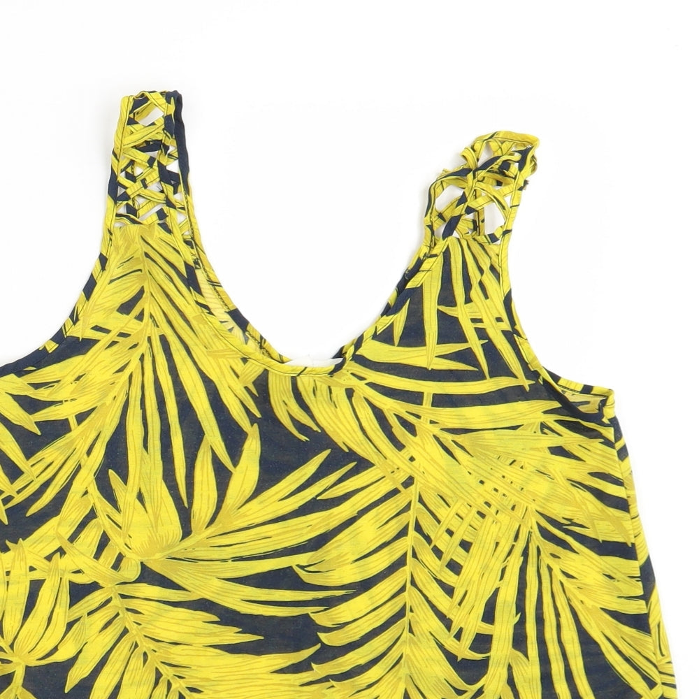 H&M Womens Yellow Paisley  Basic Tank Size S