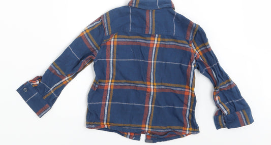 Mini Club Boys Blue Check  Basic Button-Up Size 12-18 Months