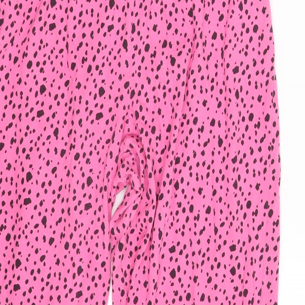 Preworn Womens Pink Animal Print  Sweatpants Trousers One Size L25 in