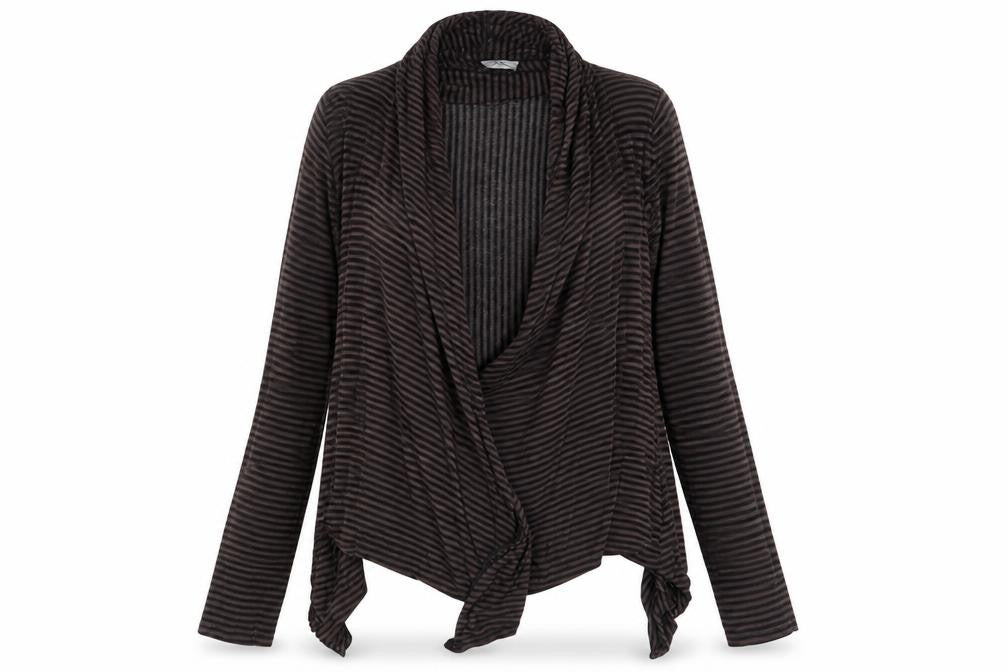 F&F Womens Black Striped  Wrap Jumper Size 8