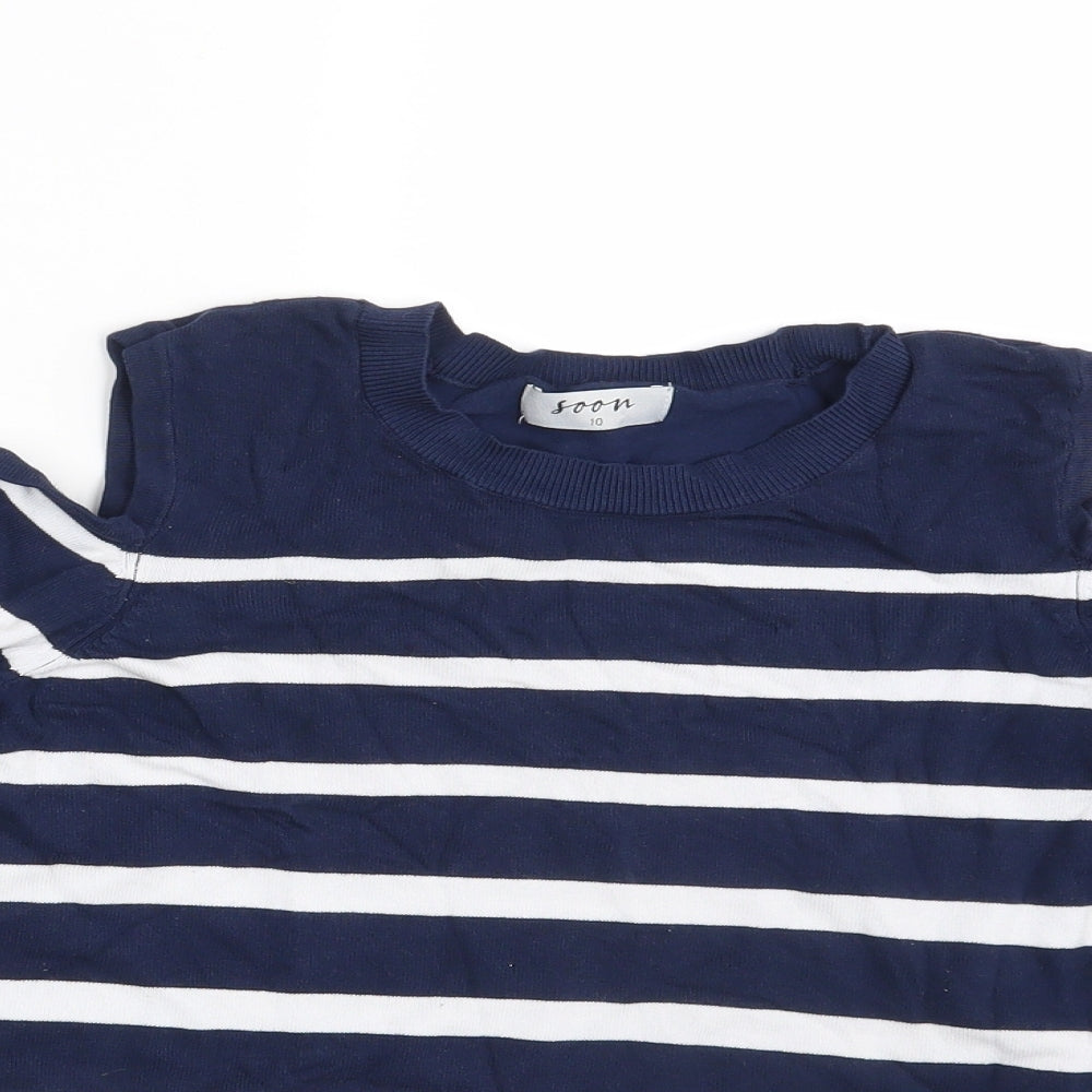 Matalan Womens Blue Striped  Pullover Jumper Size 10