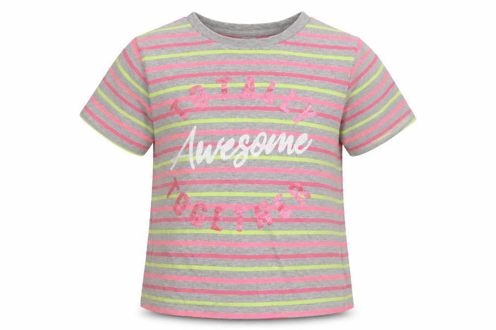 Pep & Co Girls Multicoloured Striped  Basic T-Shirt Size 10-11 Years