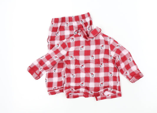 George Boys Red Geometric  Babydoll Pyjama Set Size 6-9 Months