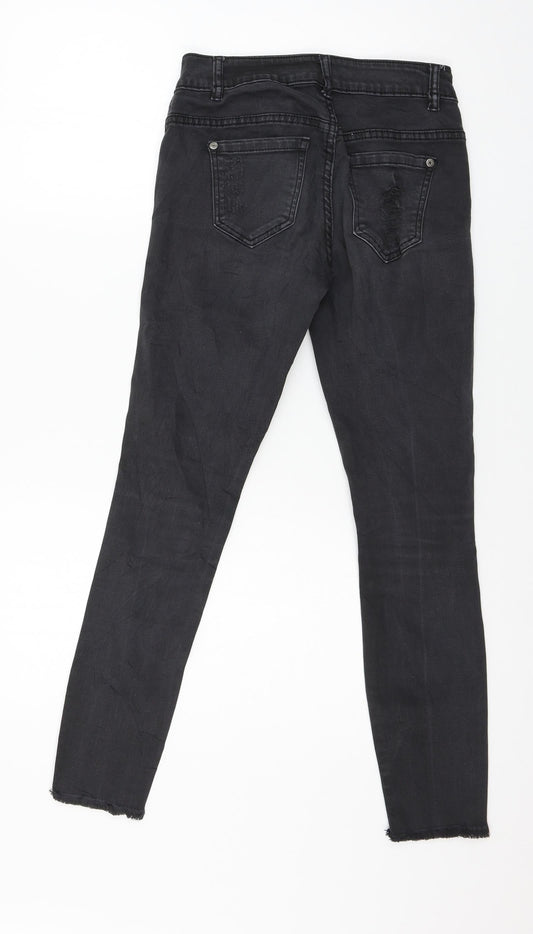 16 Womens Grey  Denim Skinny Jeans Size 6 L26 in