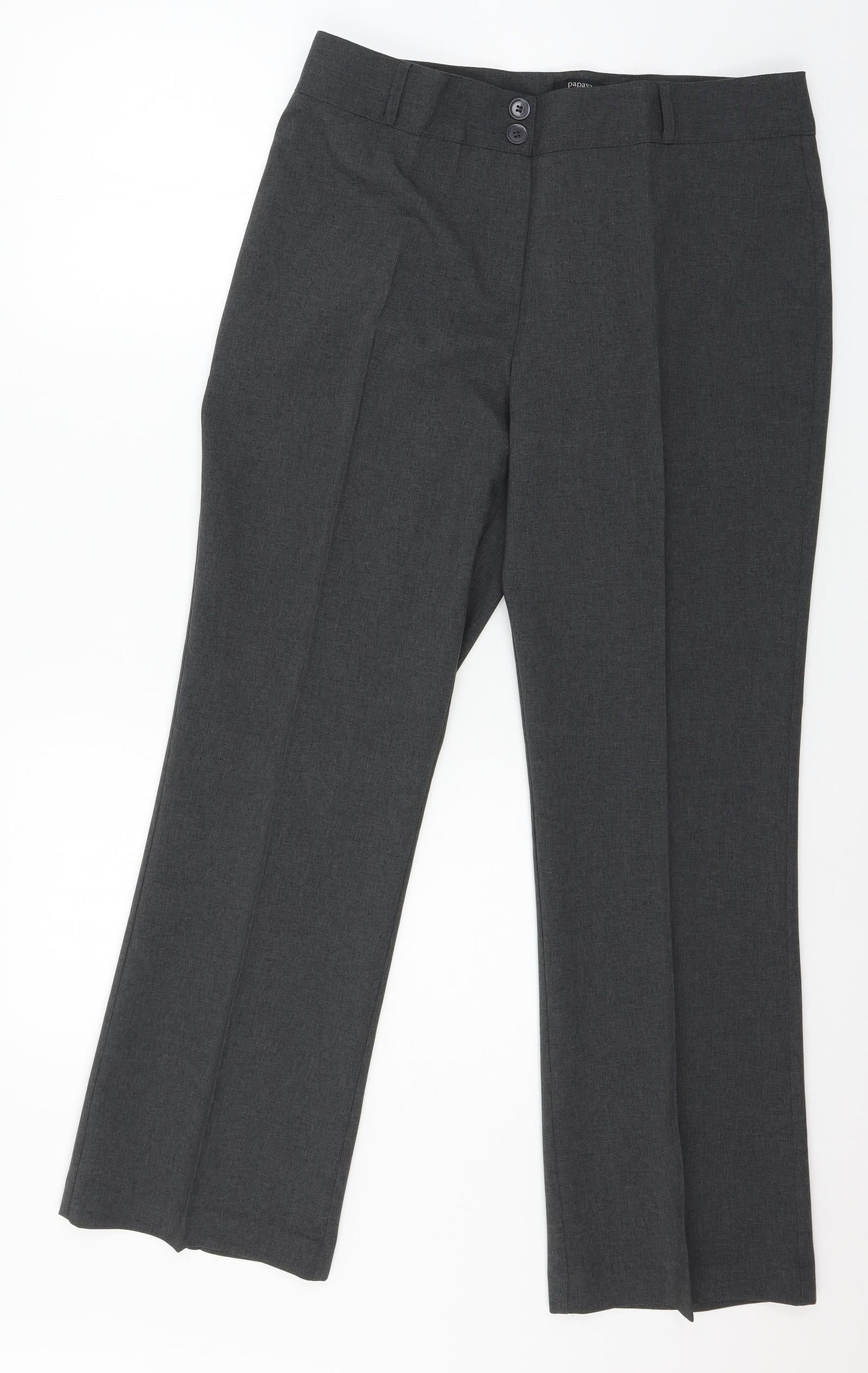 Papaya Womens Grey   Trousers  Size 14 L28 in