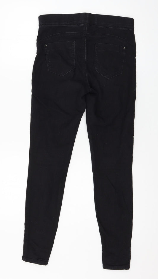 Denim & Co. Womens Black  Denim Jegging Jeans Size 10 L28 in