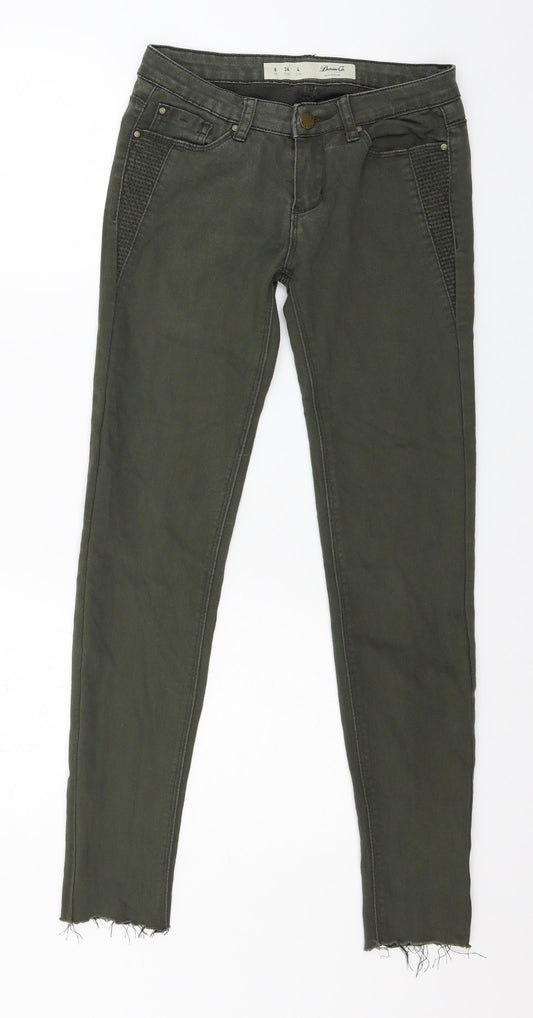 Denim & Co. Womens Green  Denim Skinny Jeans Size 8 L28 in