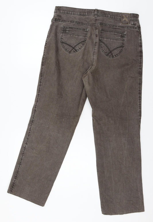 Brax Star Womens Brown  Denim Straight Jeans Size 34 in L27 in