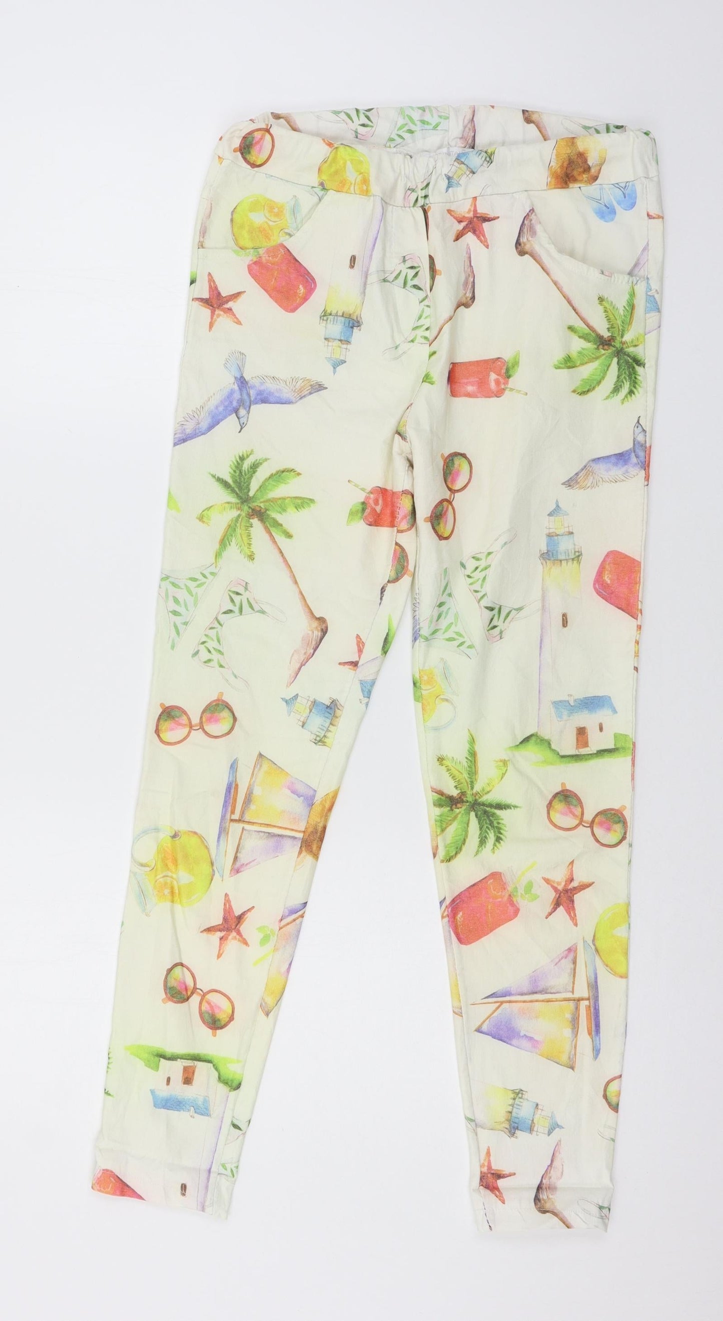 Preworn Womens Multicoloured Geometric  Trousers  Size 32 in L26 in