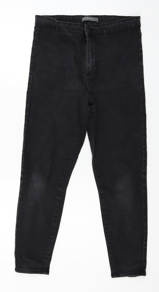 Denim & Co. Womens Grey  Denim Skinny Jeans Size 14 L24 in