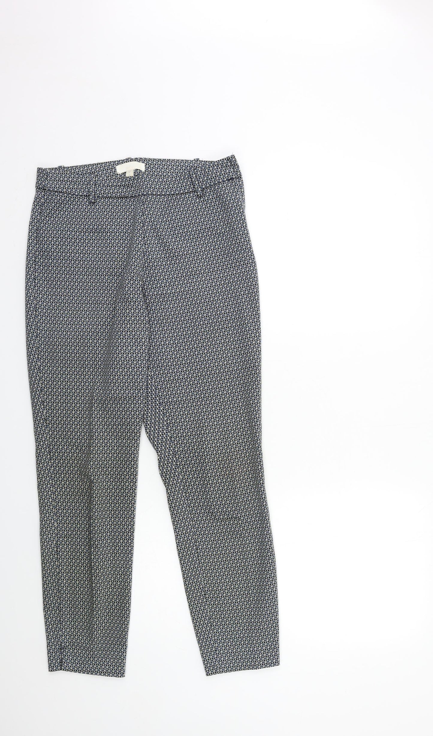 H&M Womens Black Geometric  Trousers  Size 10 L27 in