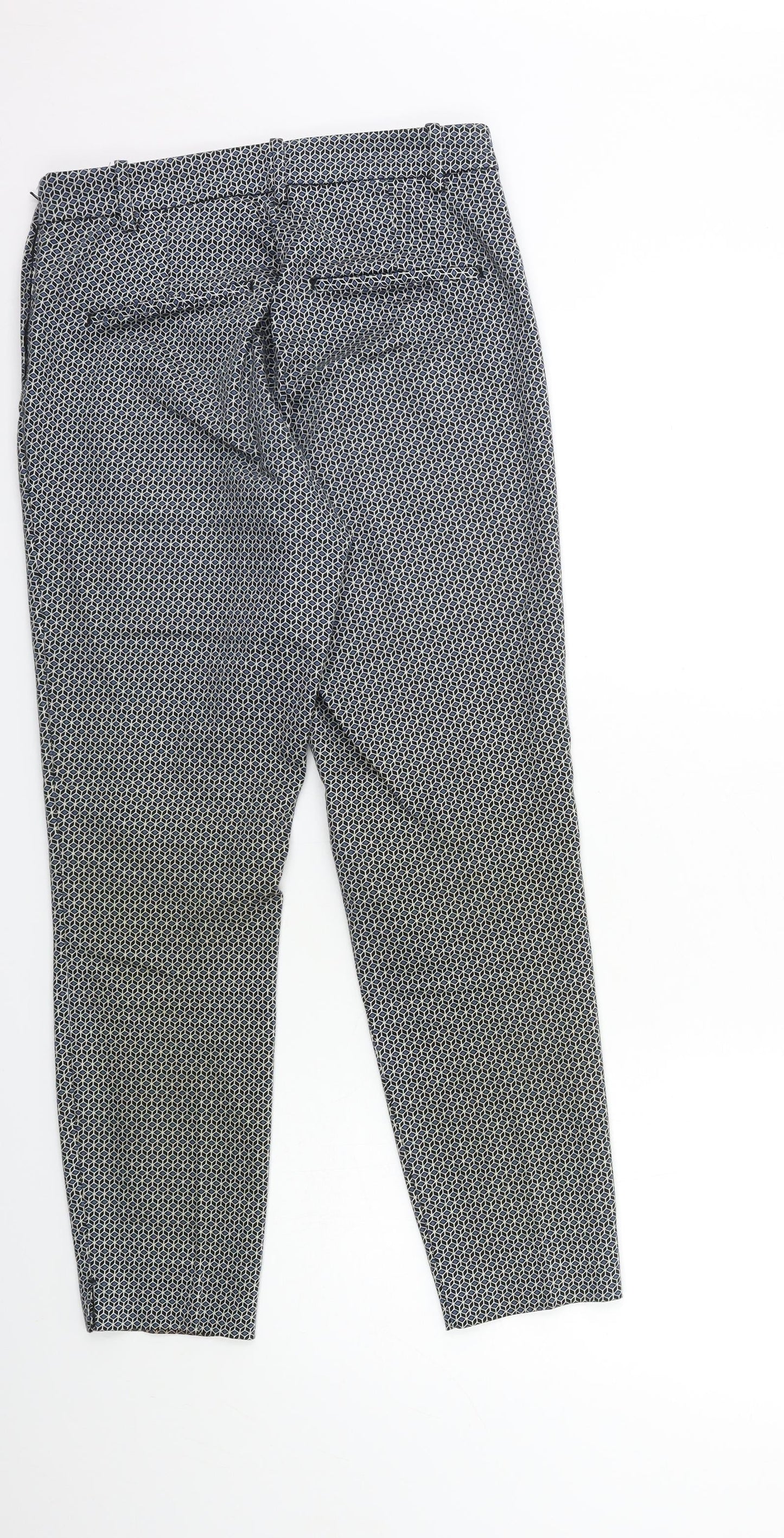 H&M Womens Black Geometric  Trousers  Size 10 L27 in
