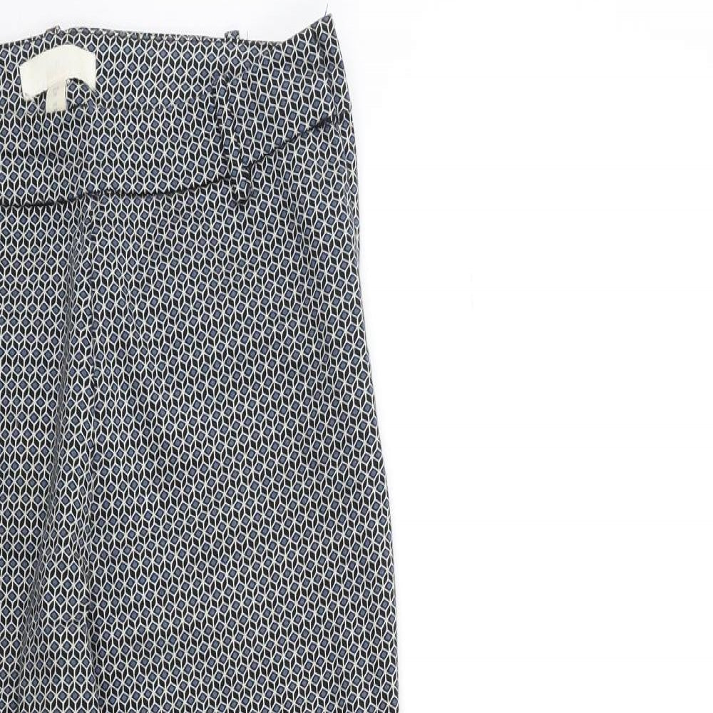 H&M Womens Black Geometric  Trousers  Size 10 L27 in