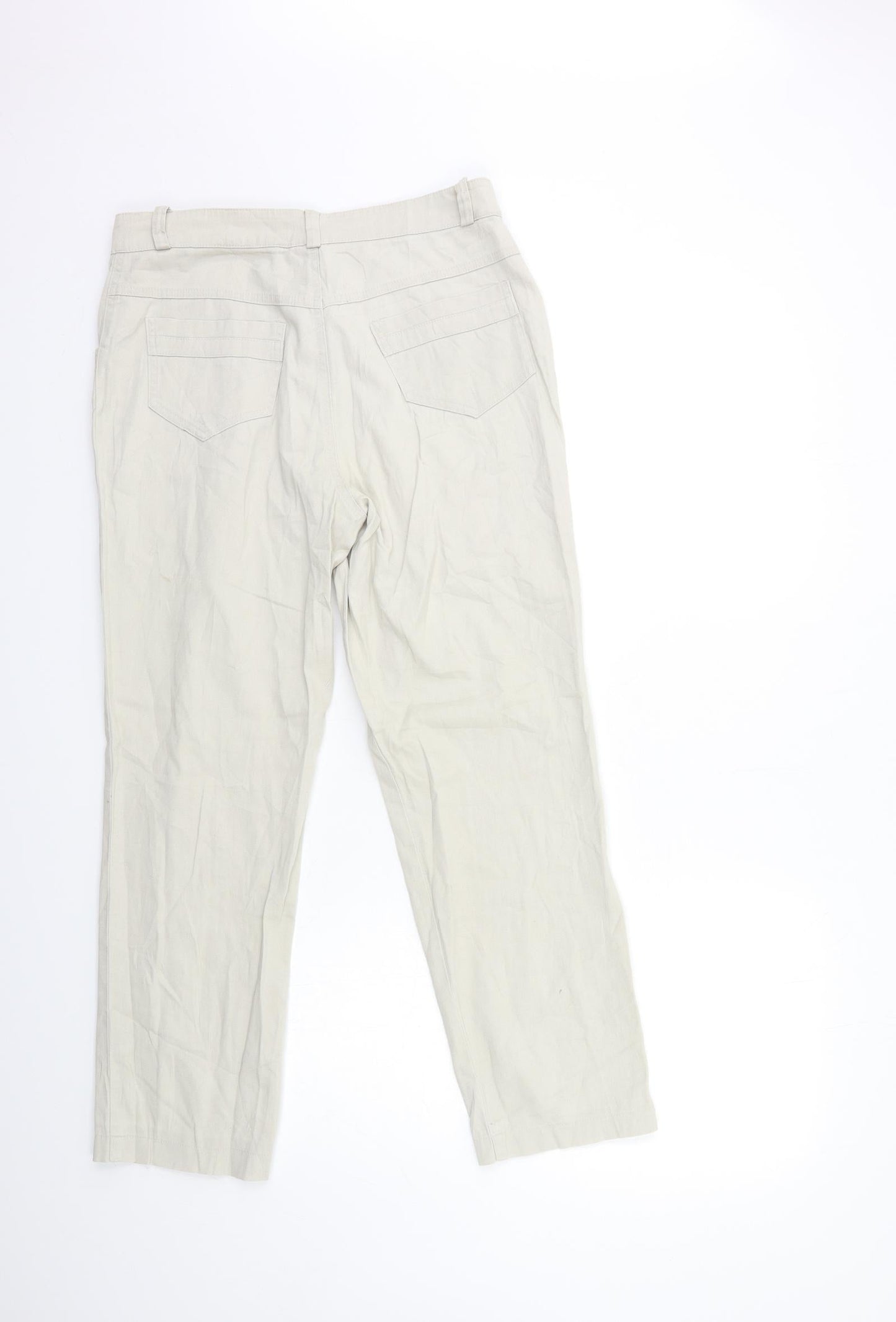 Preworn Womens Beige   Straight Jeans Size 12 L27 in