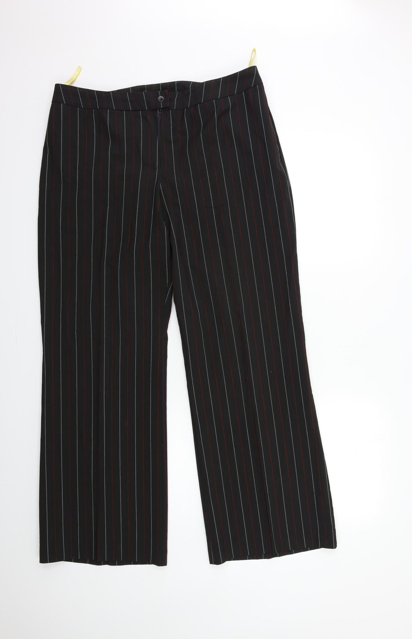 Preworn Womens Black Striped  Trousers  Size 36 in L30 in