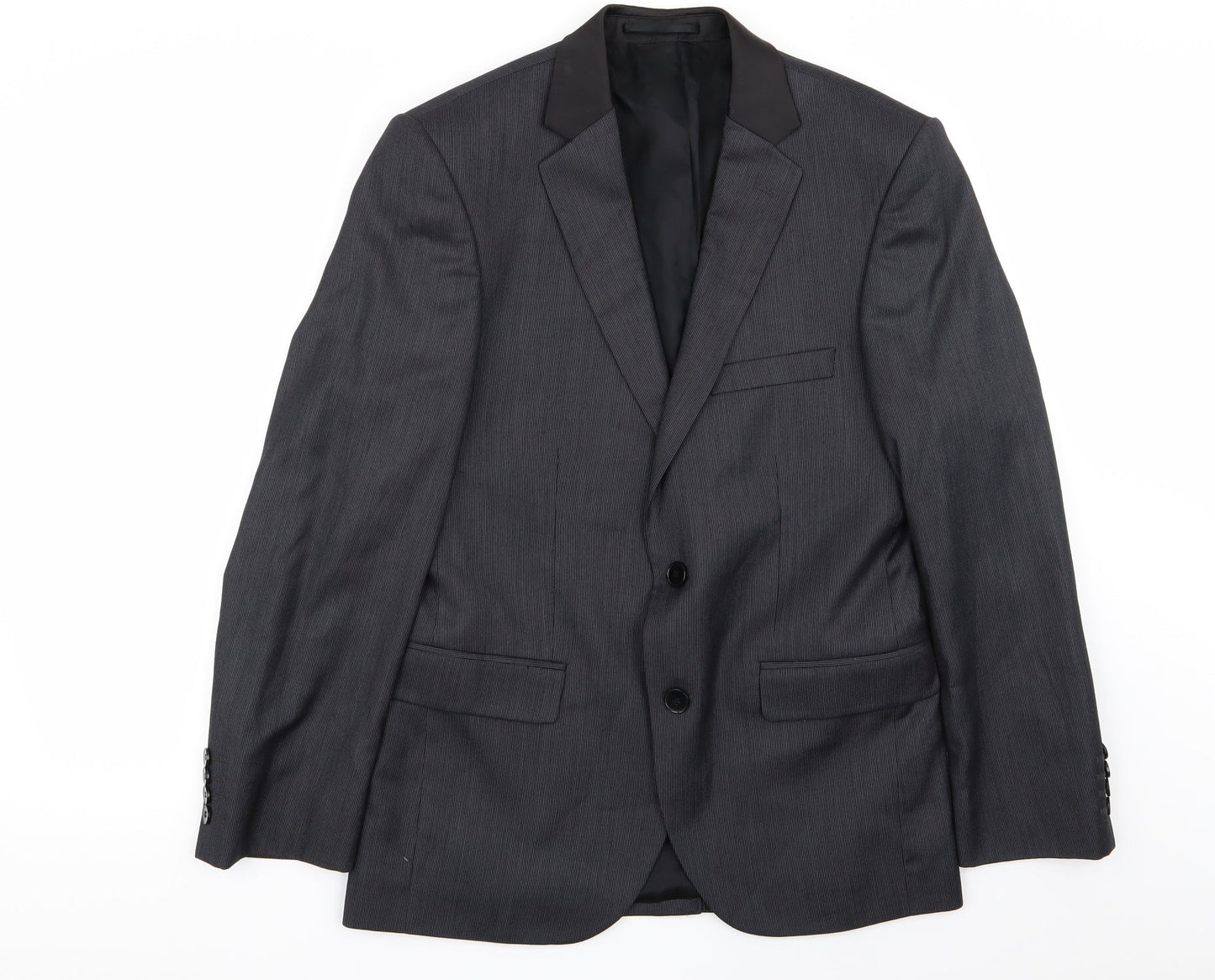 M&C Mens Black Striped  Jacket Blazer Size 46
