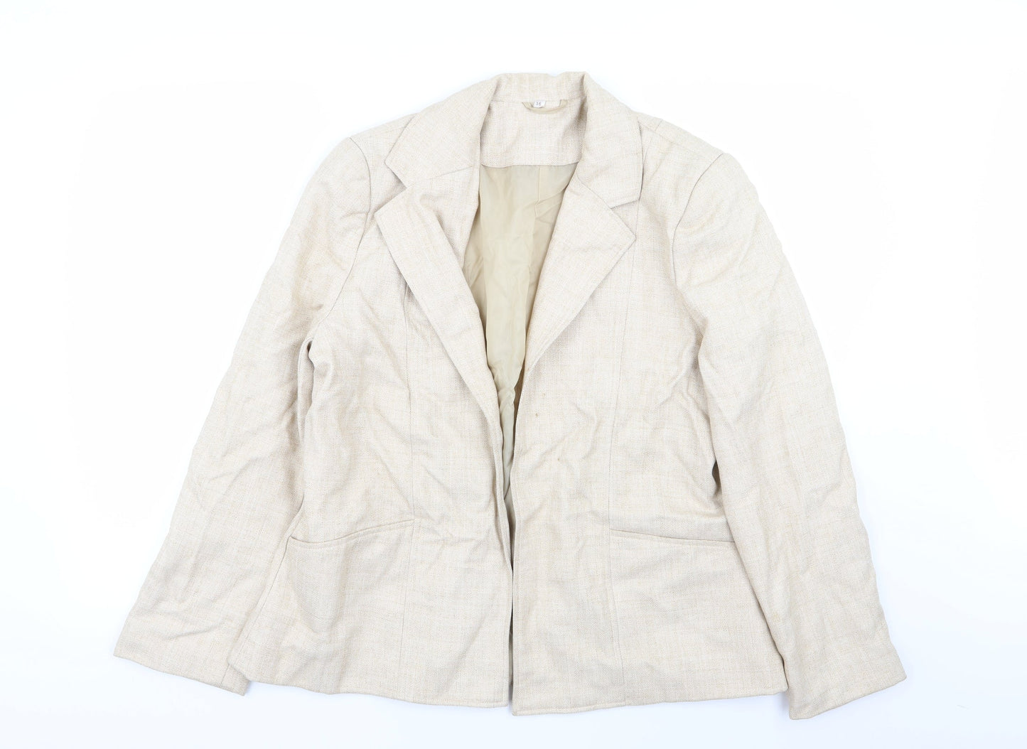 EWM Womens Beige   Jacket Blazer Size 16